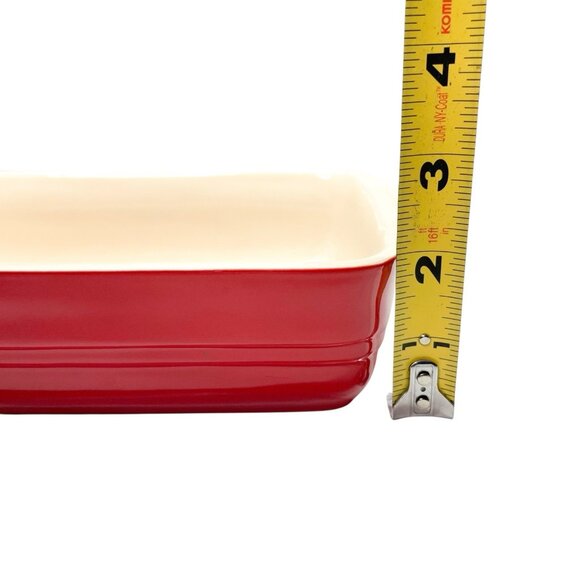 Le Creuset Red Stoneware Rectangle Baking Dish Bakeware Casserole 7"x5” - Picture 6 of 6
